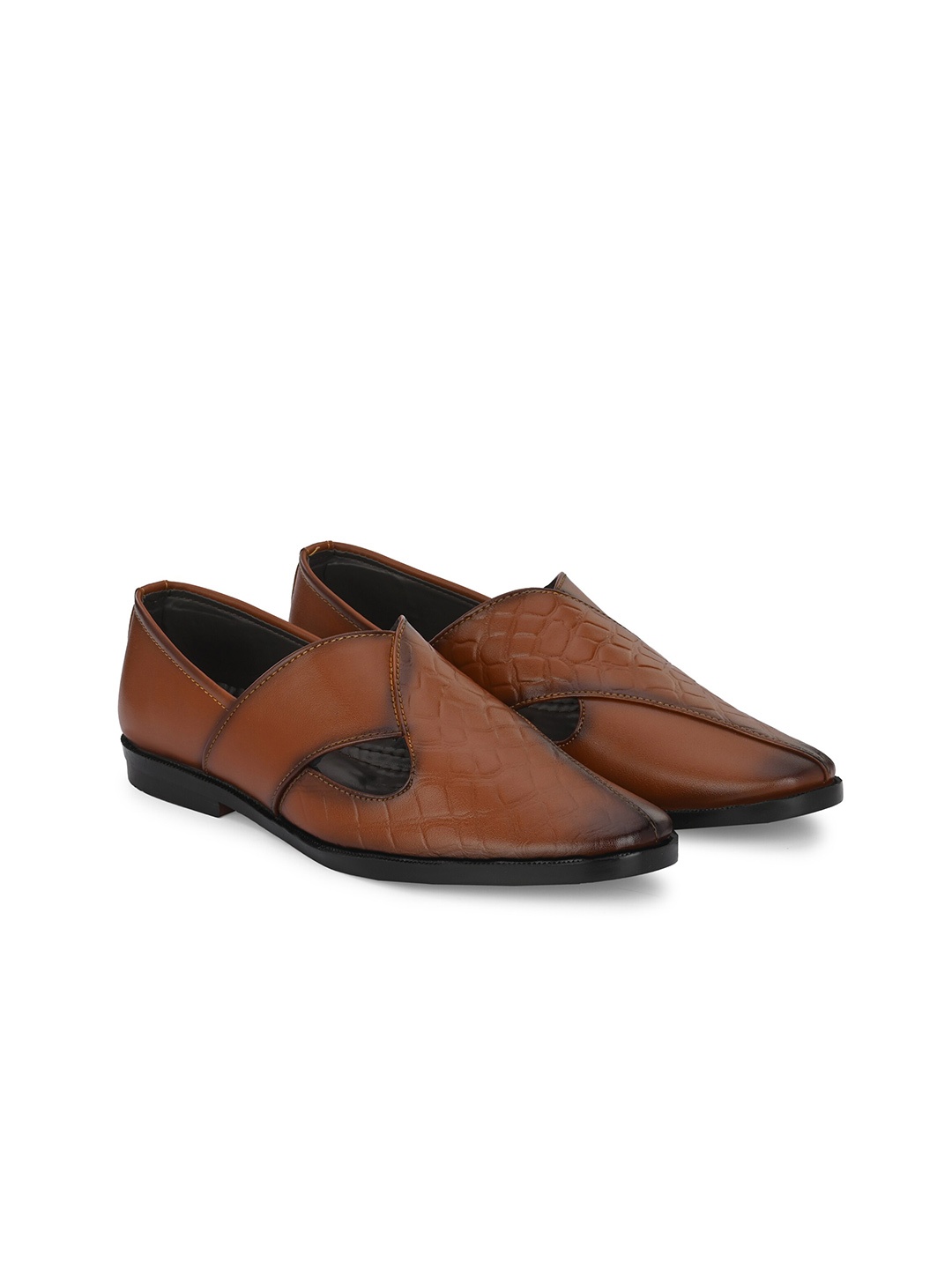 

Azzaro Black Men Textured Shoe-Style Sandals, Tan