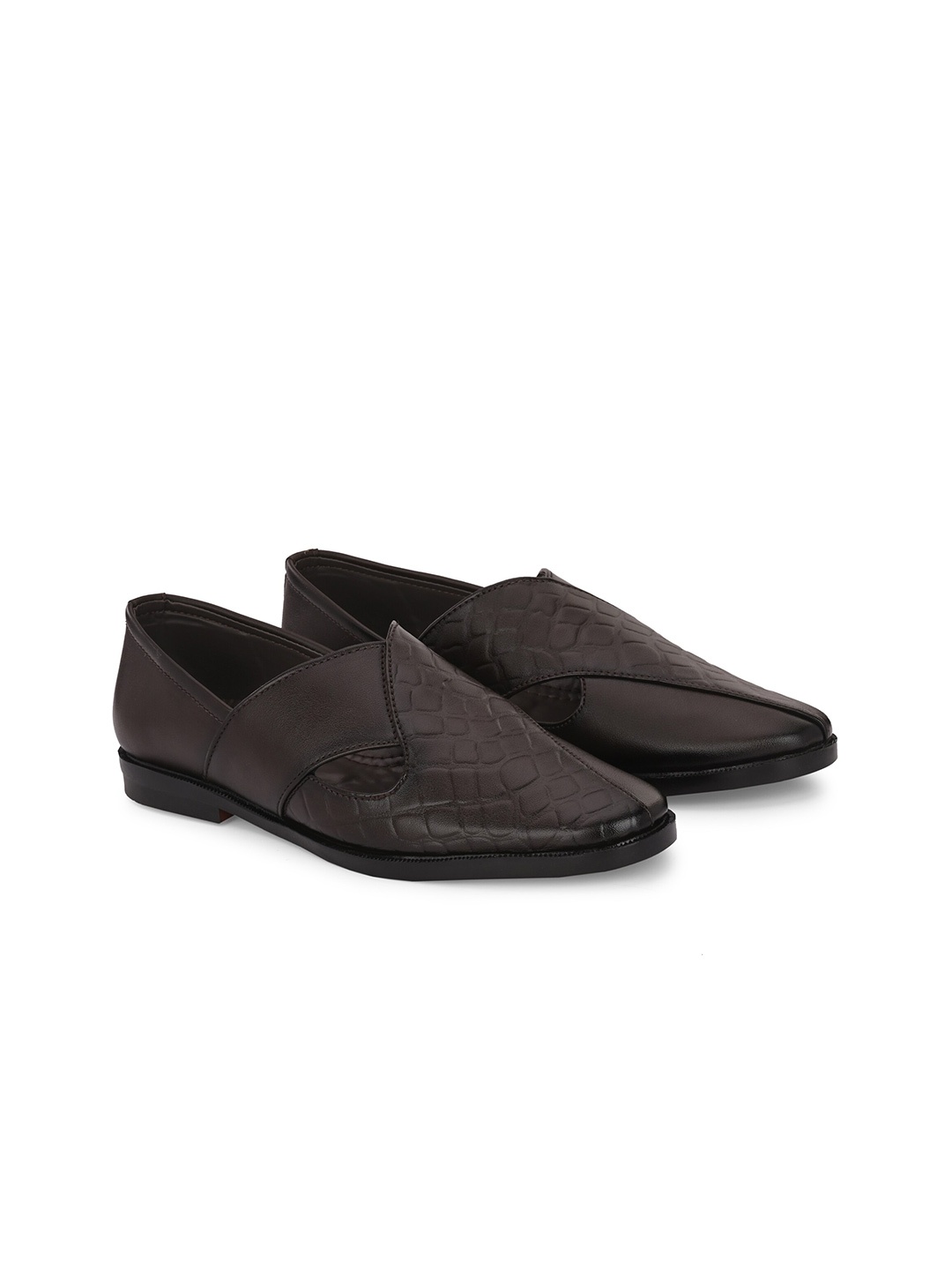 

Azzaro Black Men Textured Shoe-Style Sandals, Brown