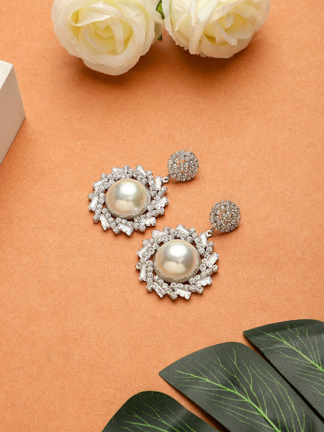 

Mali Fionna Silver-Plated Contemporary Drop Earrings
