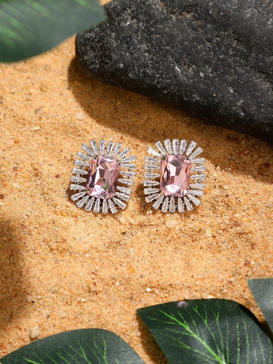 

Mali Fionna Contemporary Studs Earrings, Pink