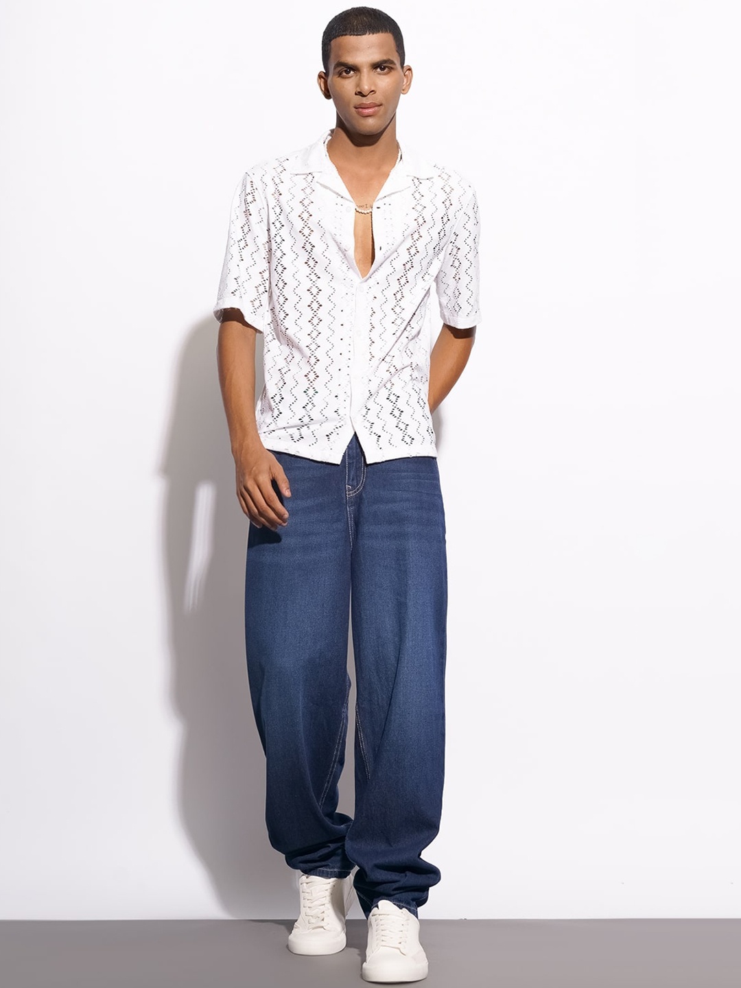 

FREAKINS Men Blue High-Rise Slouchy fit Light Fade Jeans