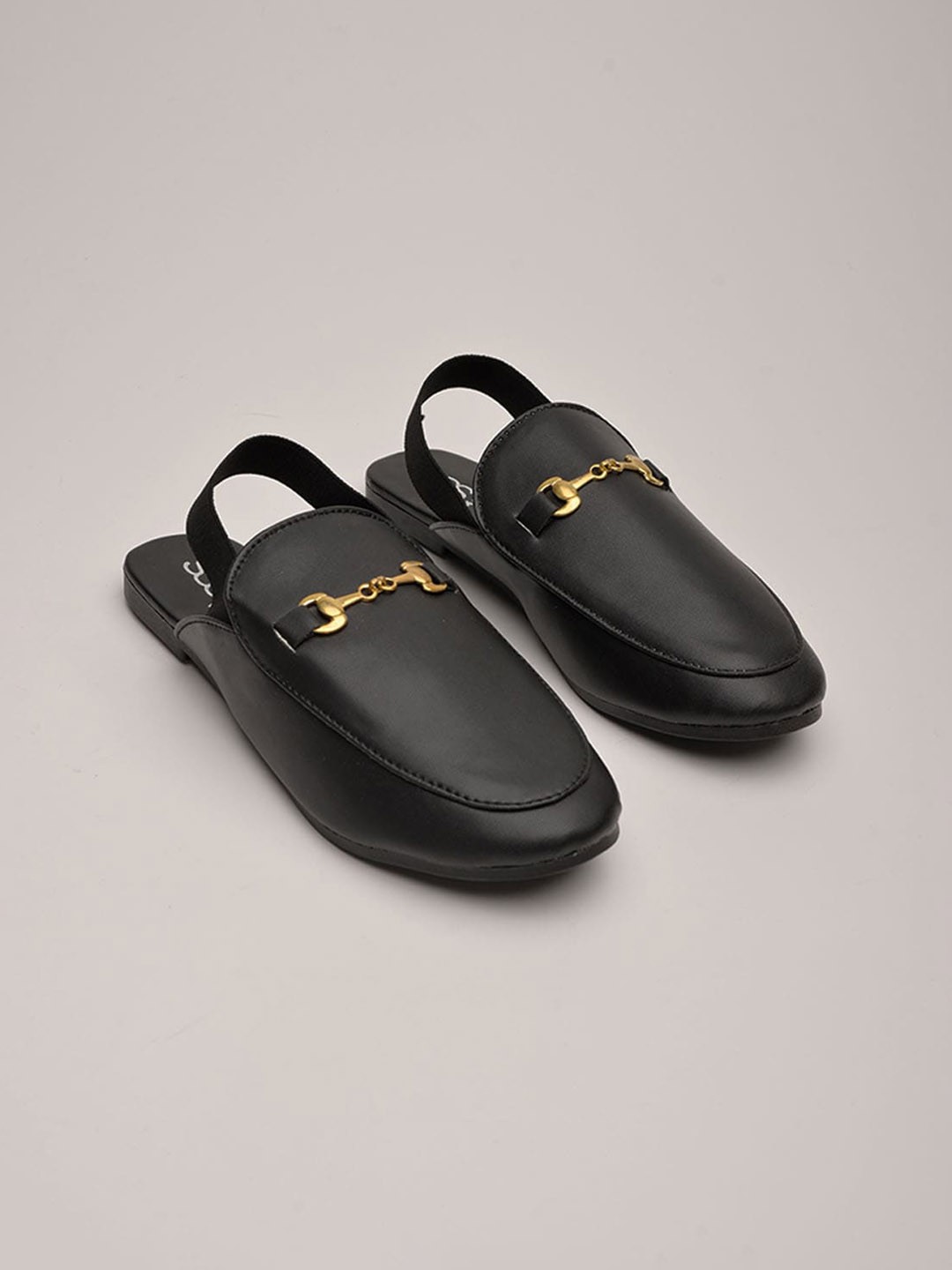 

Street Style Store Embellished Mules With Backstrap, Black