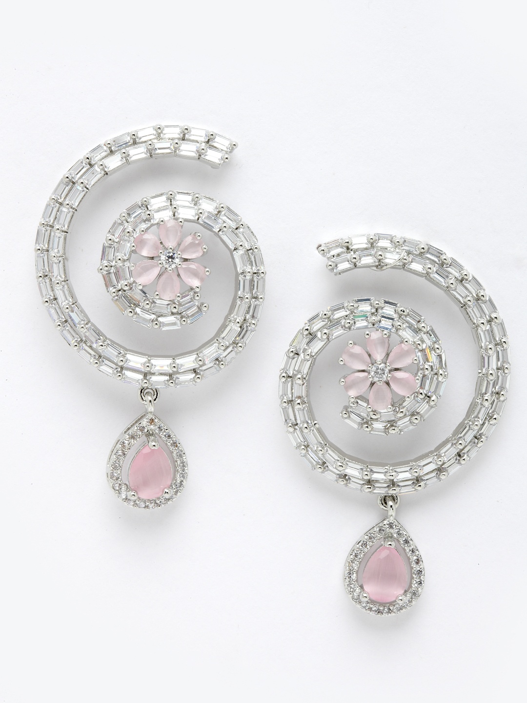 

Aazeen Silver Plated Circular Studs Earrings