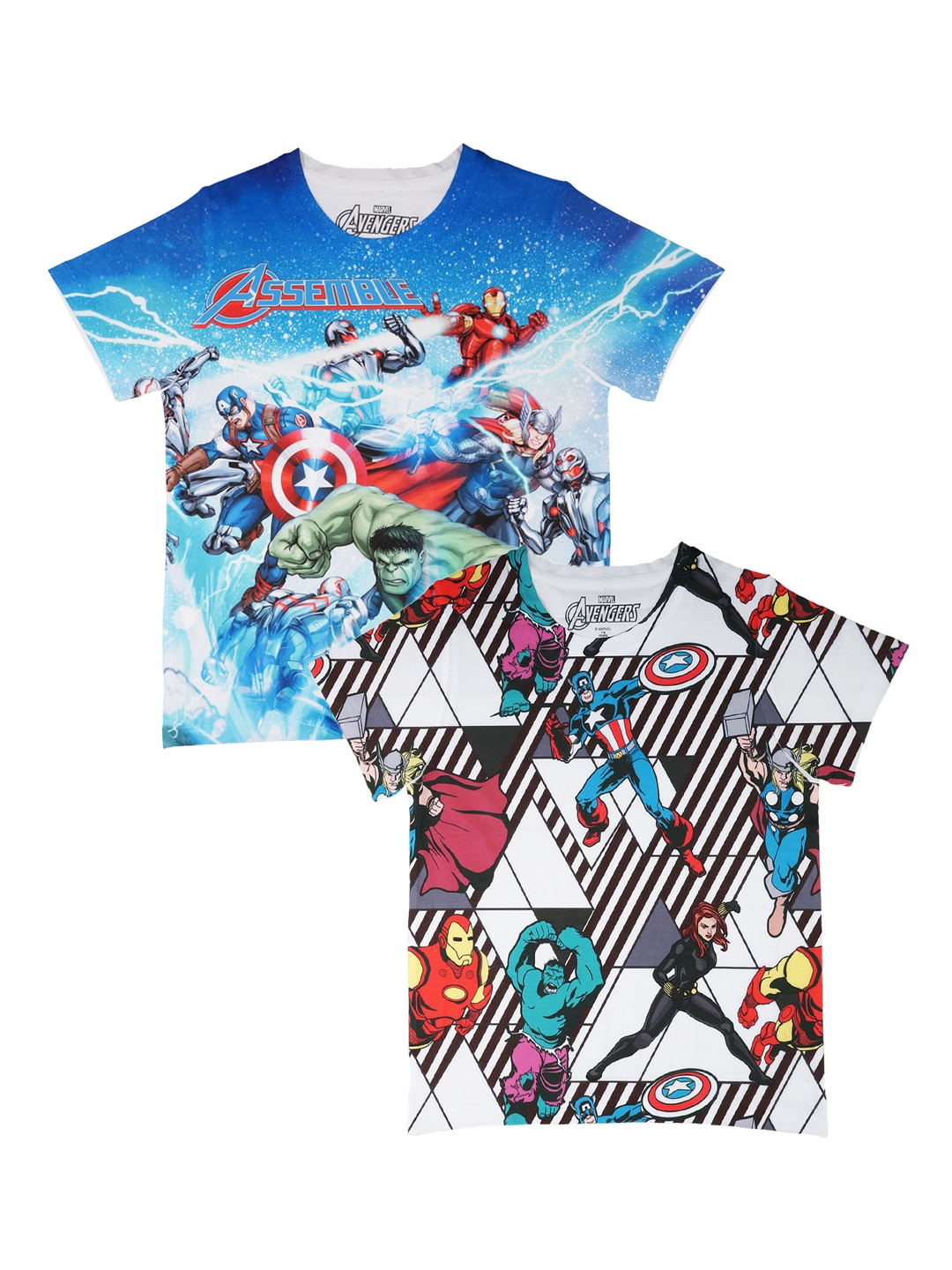 

Marvel by Wear Your Mind Boys Pack of 2 Avengers Printed T-shirts, Multi