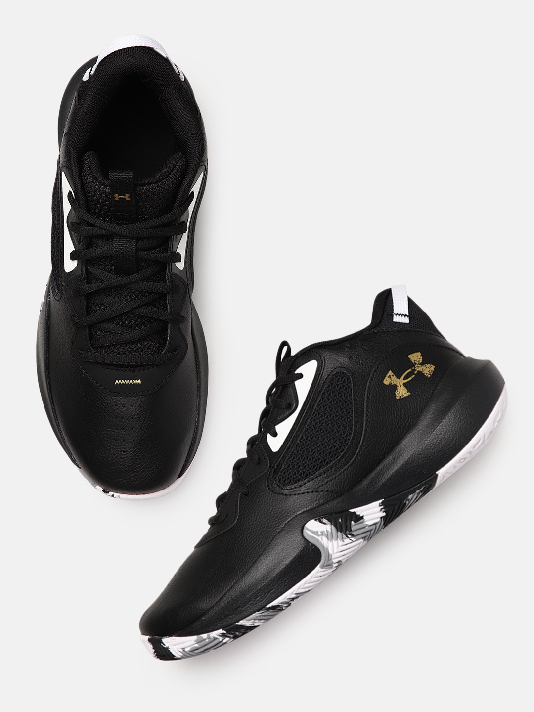 

UNDER ARMOUR Unisex Lockdown 6 Leather Basketball Shoes, Black