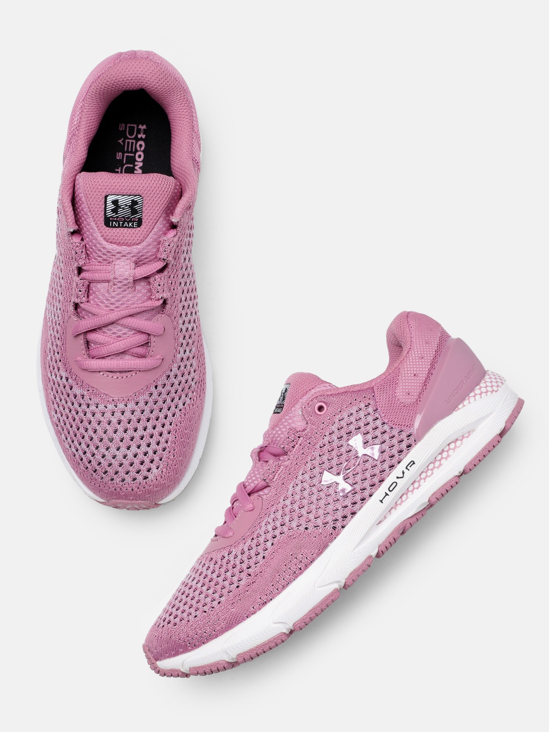 

UNDER ARMOUR Women Textured HOVR Intake 6 Running Shoes, Mauve