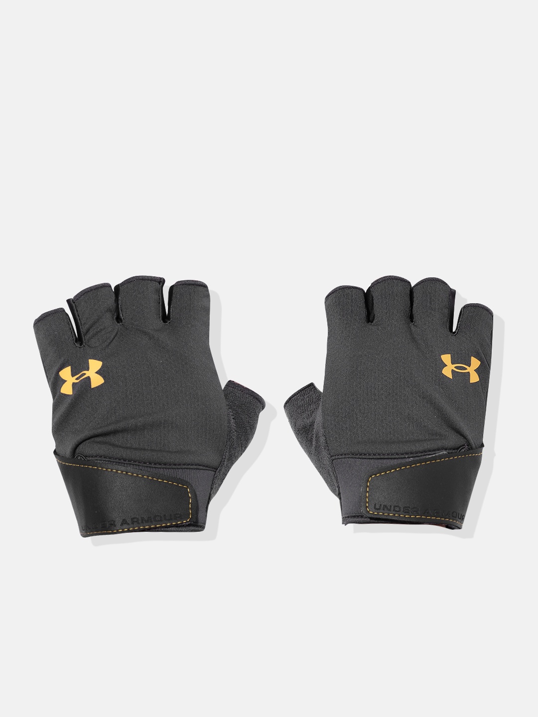 

UNDER ARMOUR Men Brand Logo Printed Detail Half Hand Training Gloves, Grey