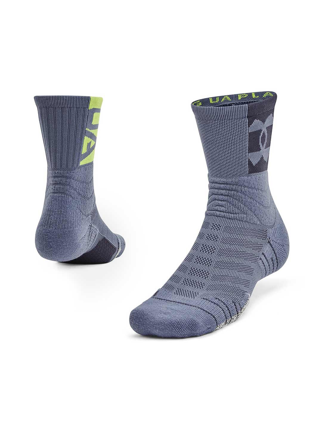 

UNDER ARMOUR Unisex Patterned Playmaker Mid Crew Above Ankle Length Socks, Blue