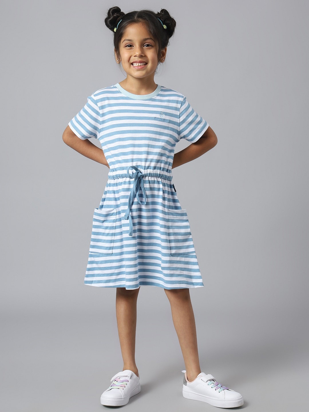 

Beverly Hills Polo Club Girls Striped Fit & Flare Dress, Blue