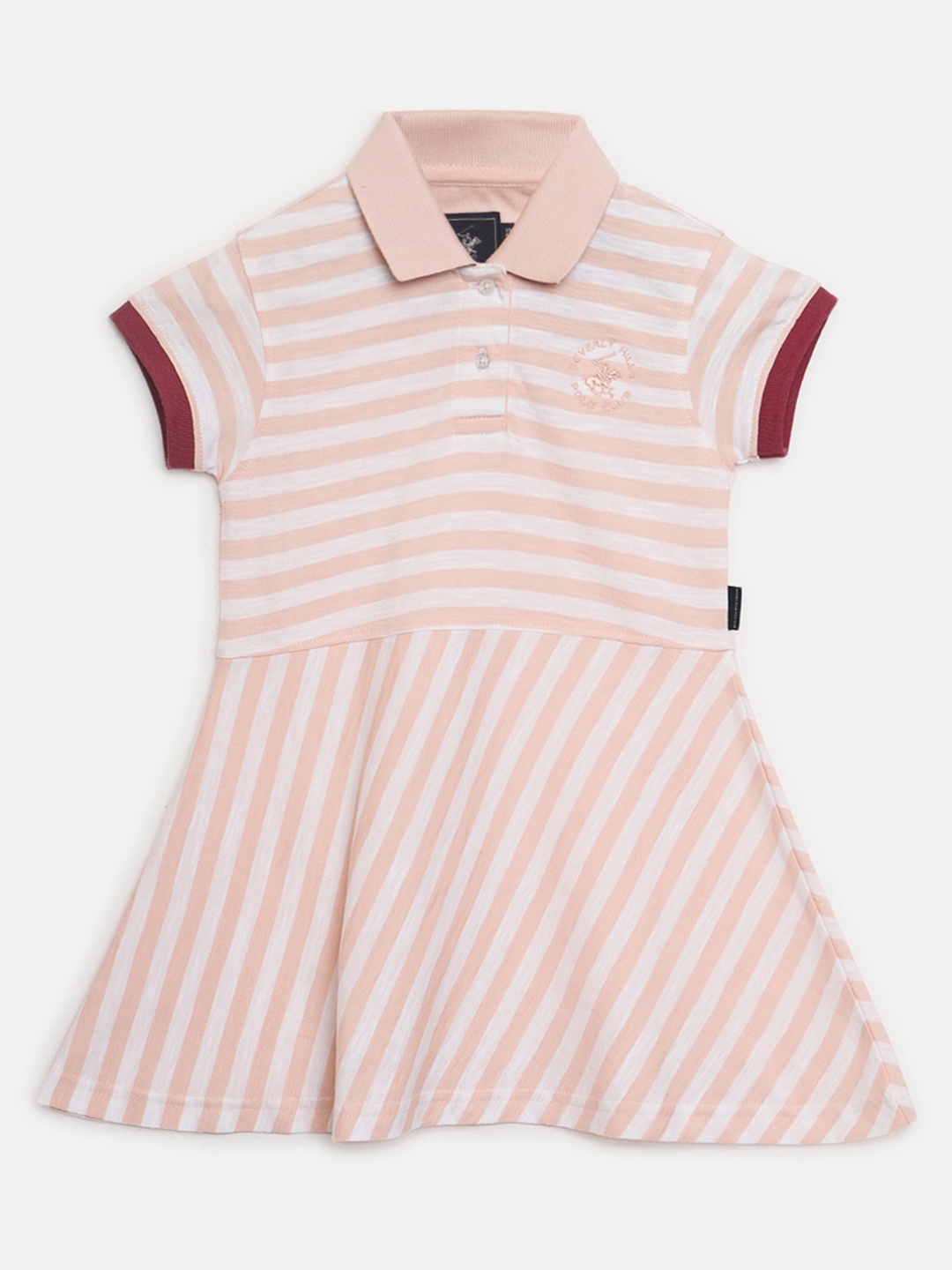 

Beverly Hills Polo Club Girls Striped Fit & Flare Dress, White