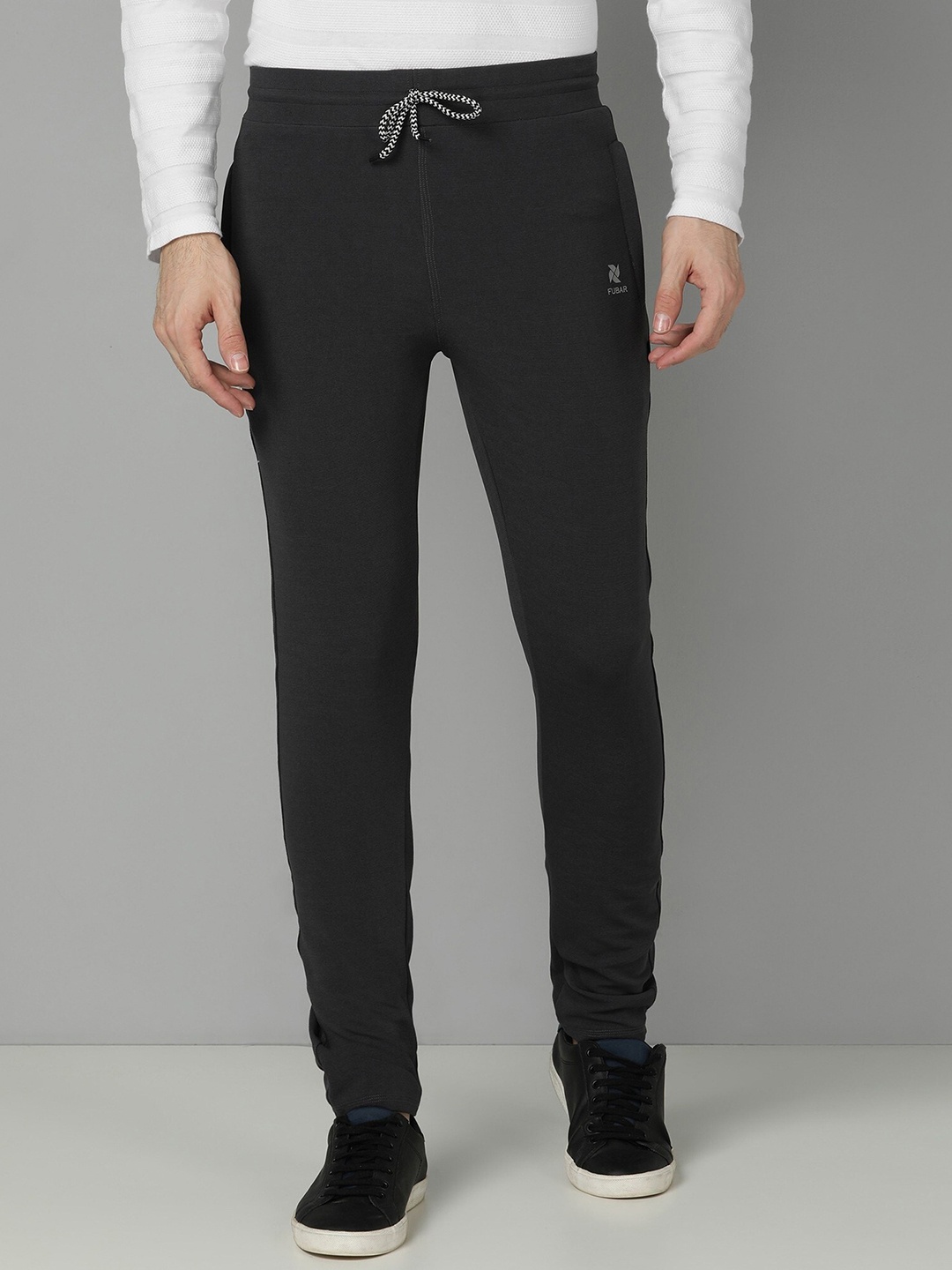

FUBAR Men Mid Rise Cotton Track Pants, Grey