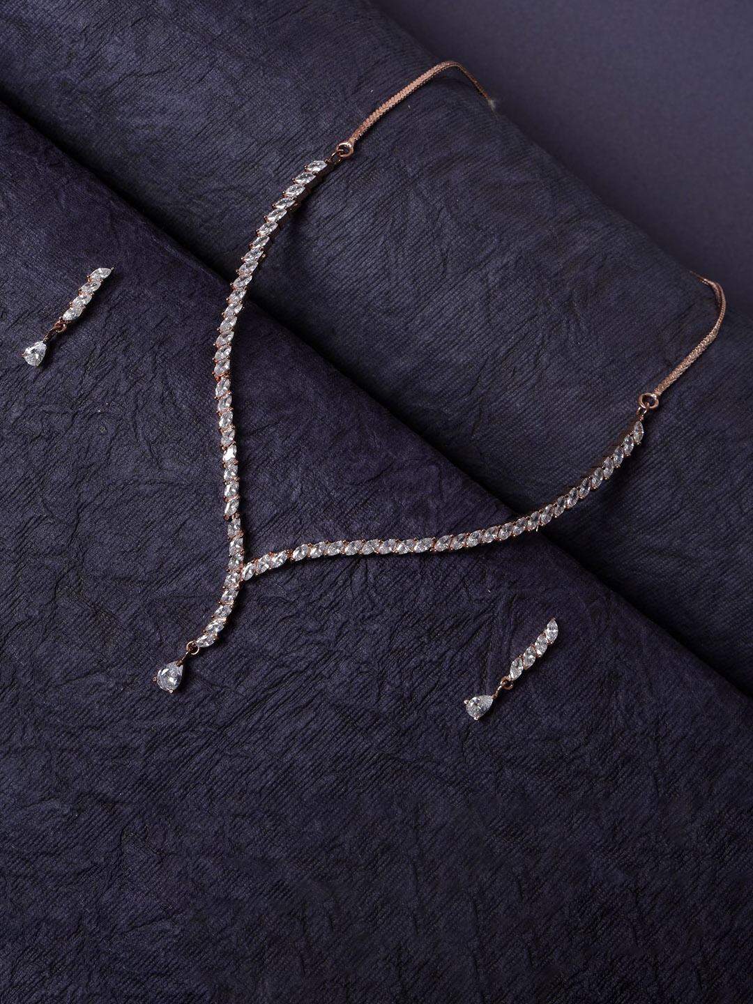 

Anouk Rose Gold-Plated AD-Studded Jewellery Set