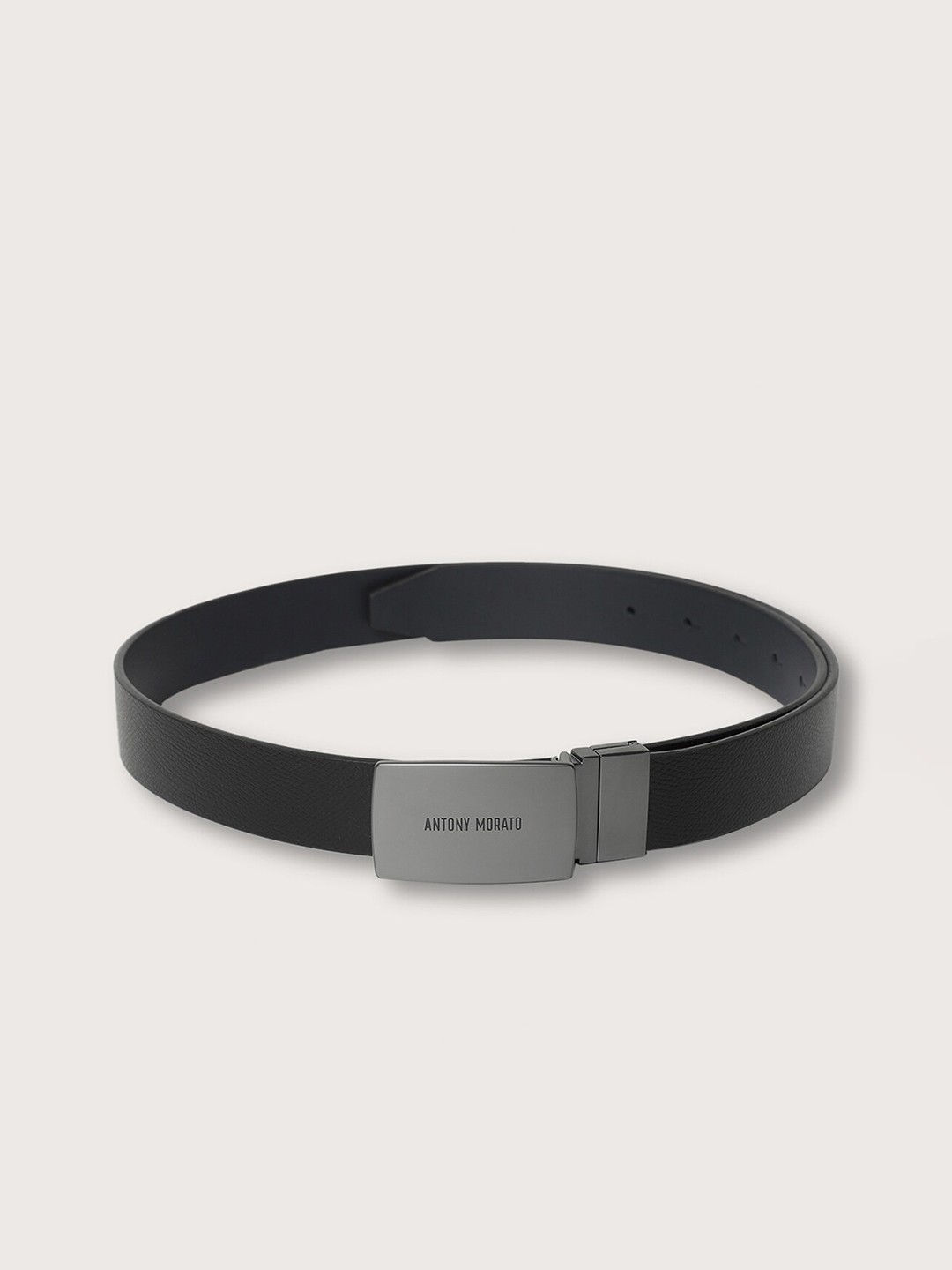 

Antony Morato Men Push Pin Leather Reversible Belt, Black
