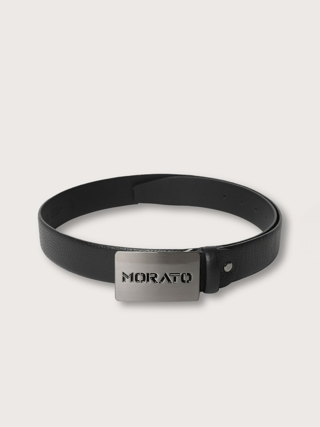 

Antony Morato Men Push Pin Leather Belt, Black