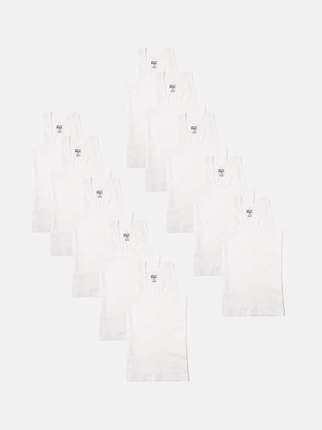 

Lux Cozi Boys Pack Of 10 Cotton Innerwear Vests, White