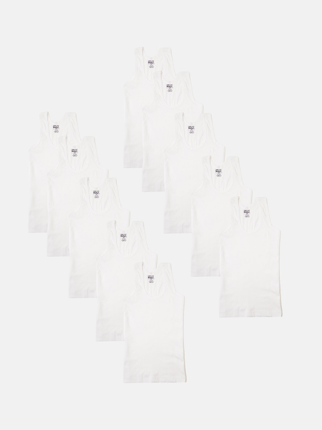 

Lux Cozi Boys Pack Of 10 Cotton Innerwear Vests, White