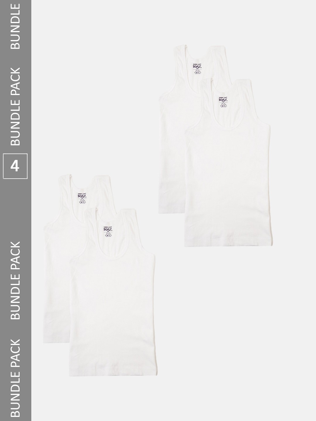 

Lux Cozi Boys Pack Of 4 Cotton Innerwear Vests, White