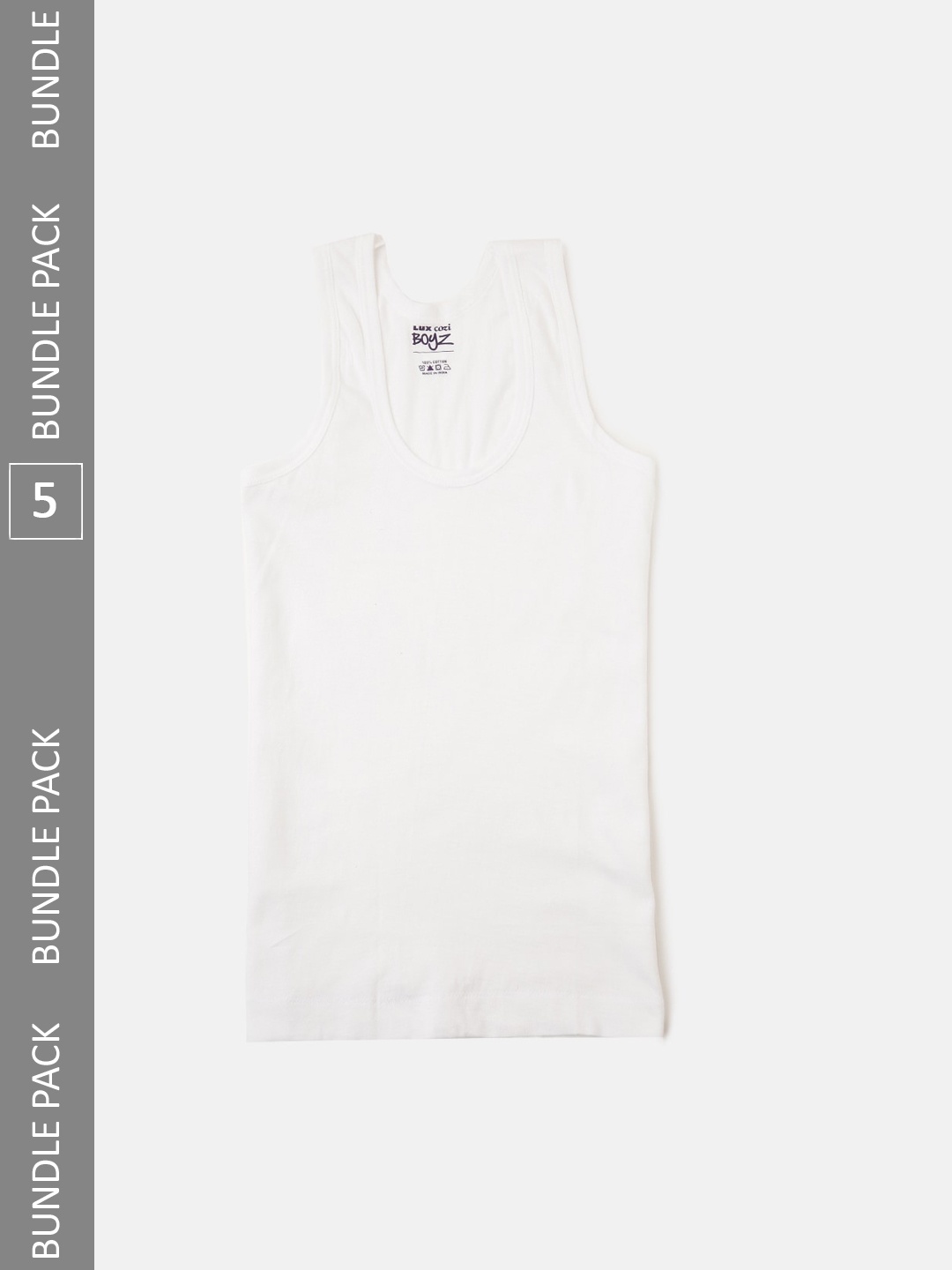

Lux Cozi Boys Pack Of 5 Cotton Innerwear Vests, White
