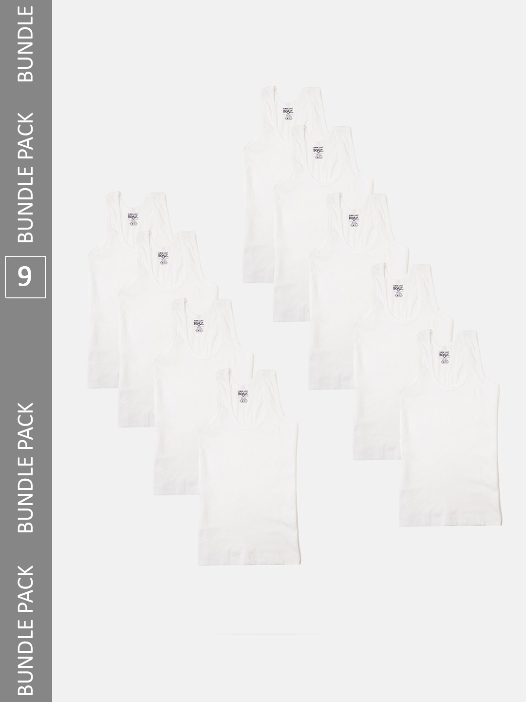 

Lux Cozi Pack of 9 Pure Combed Cotton Anti-Bacterial Innerwear Gym Vests, White