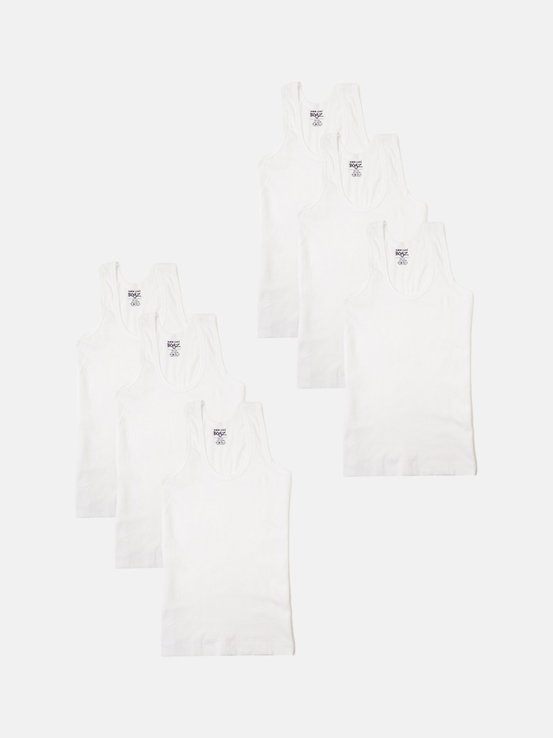 

Lux Cozi Boys Pack Of 6 Cotton Odour Free Basic Vests, White