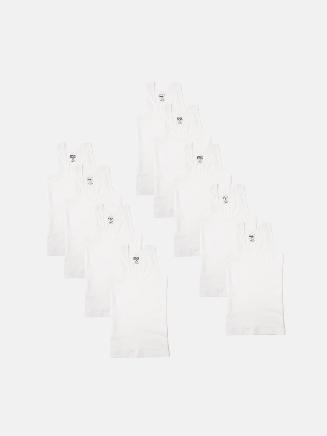 

Lux Cozi Boys Pack Of 9 Cotton Innerwear Vests, White