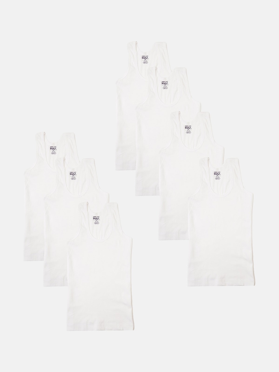 

Lux Cozi Boys Pack Of 7 Cotton Basic Vests, White