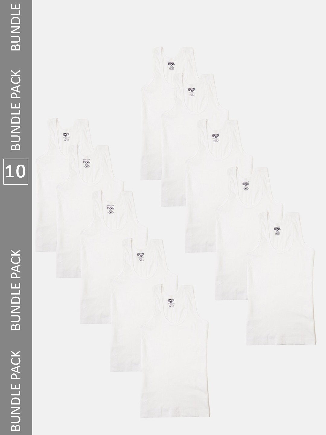 

Lux Cozi Boys Pack Of 10 Cotton Innerwear Vests, White