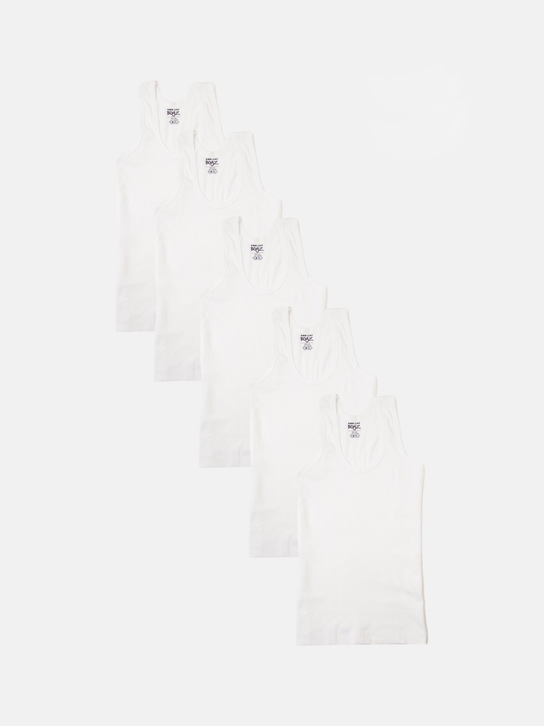 

Lux Cozi Boys Pack Of 5 Cotton Innerwear Vests, White