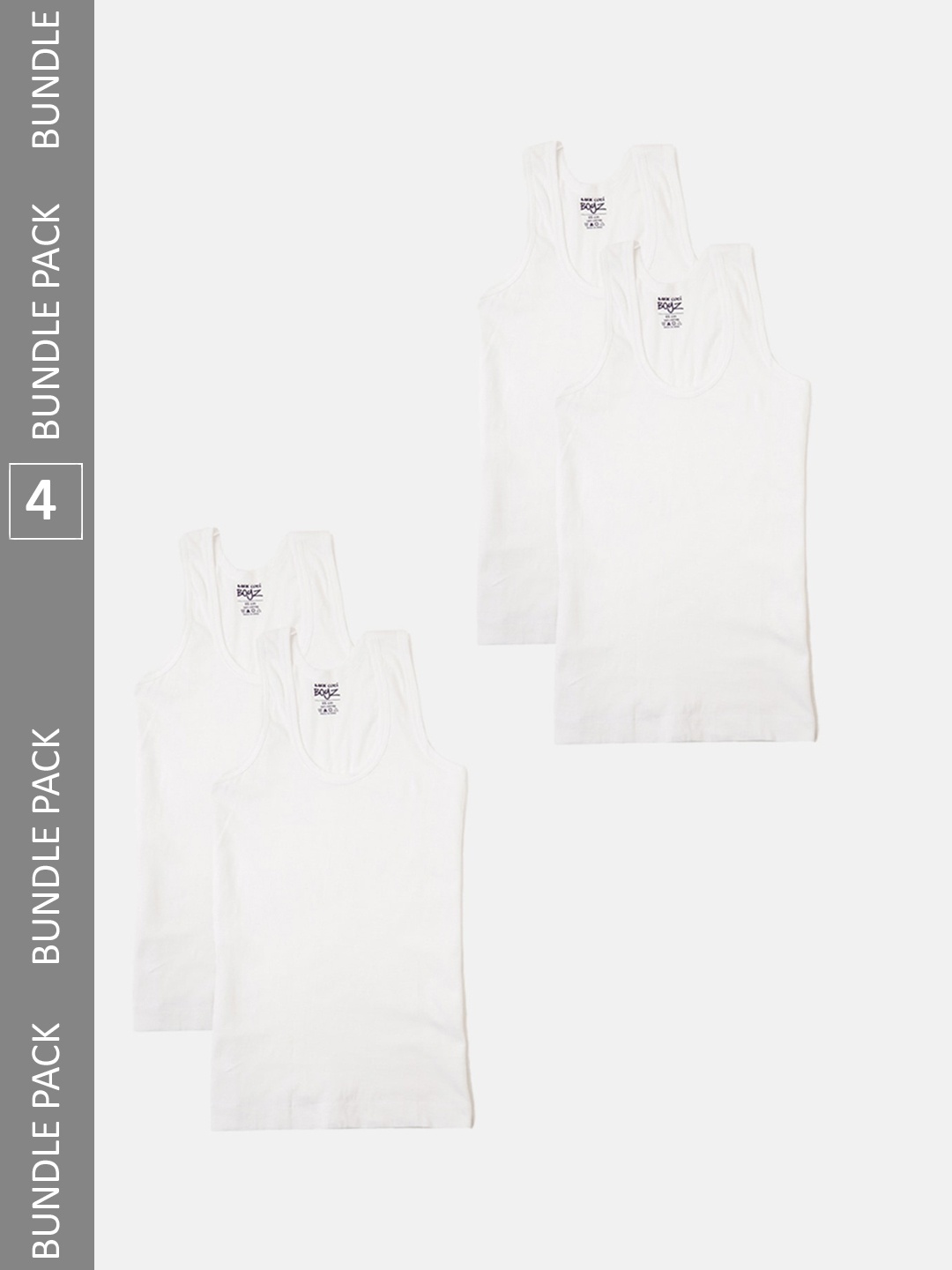 

Lux Cozi Boys Pack Of 4 Cotton Odour Free Innerwear Vests, White