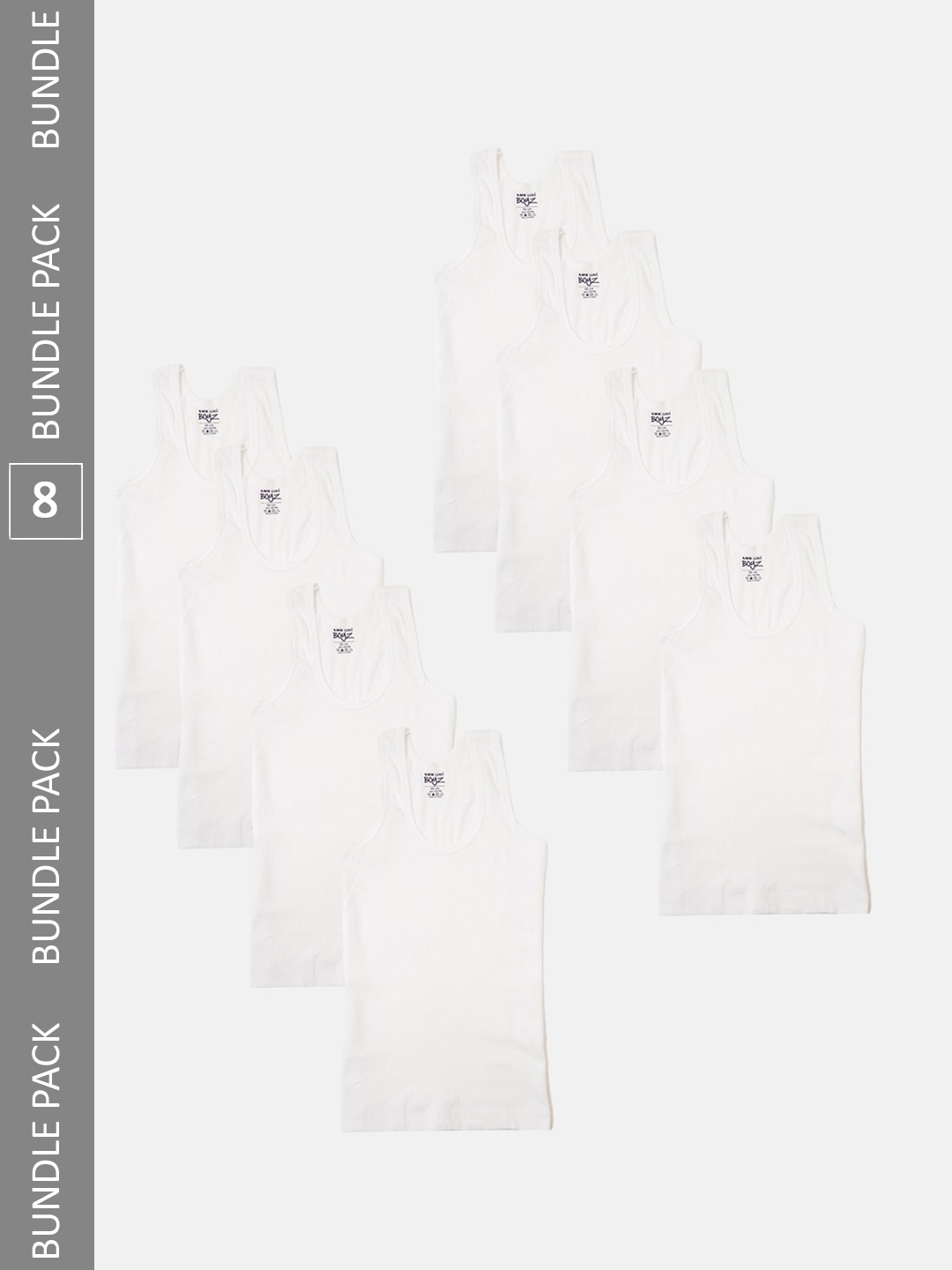 

Lux Cozi Boys Pack Of 8 Cotton Innerwear Vests, White