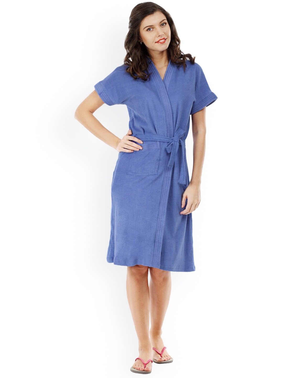 

RedRose Women Cotton Soft Bath Robe, Blue