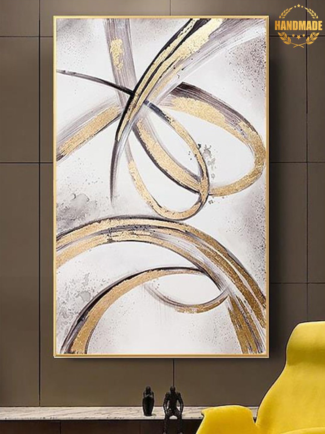 

THE HANDMADE FLAIR White & Brown Framed Wall Art