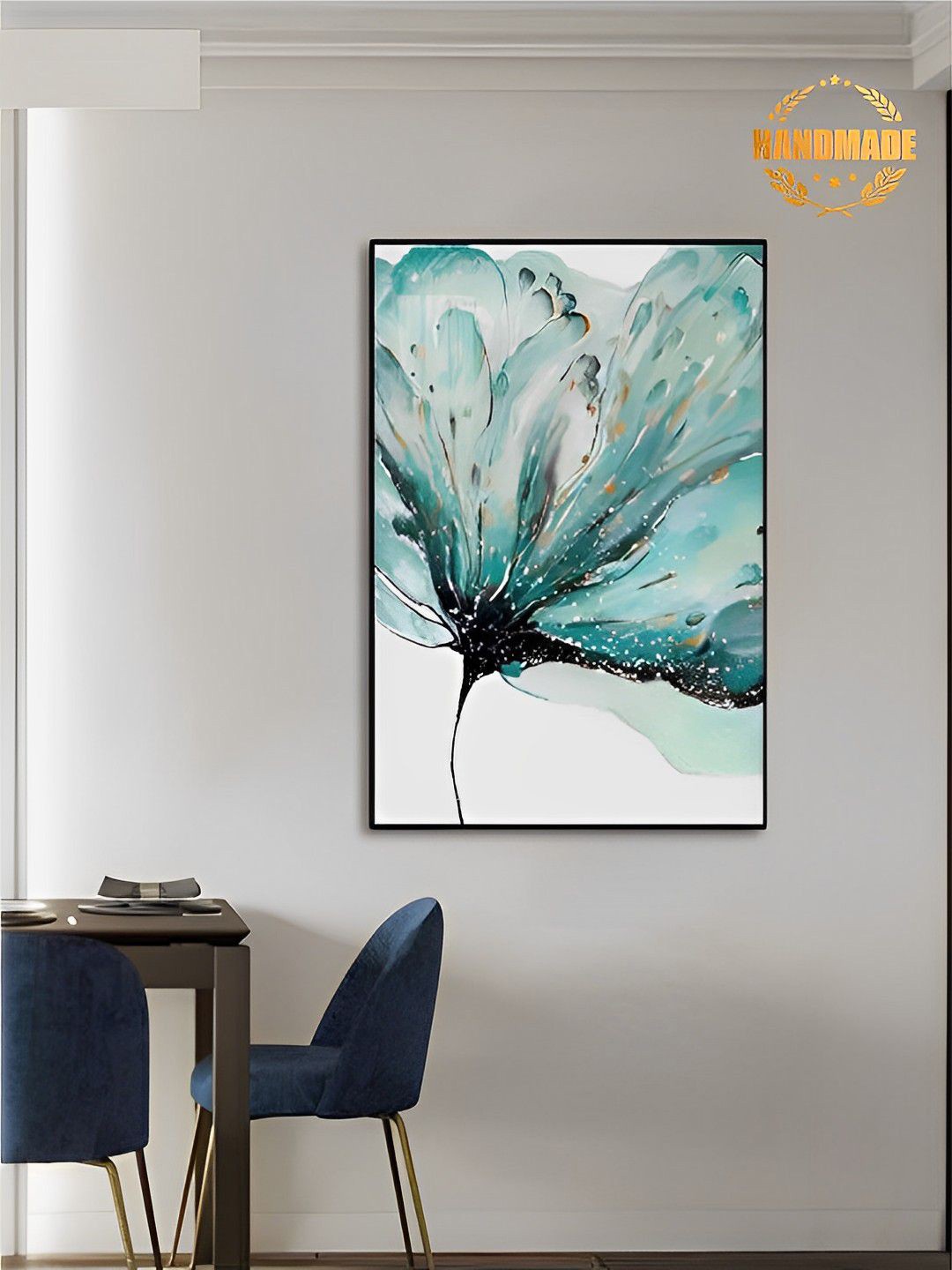 

THE HANDMADE FLAIR Floral Printed Framed Wall Art, Green