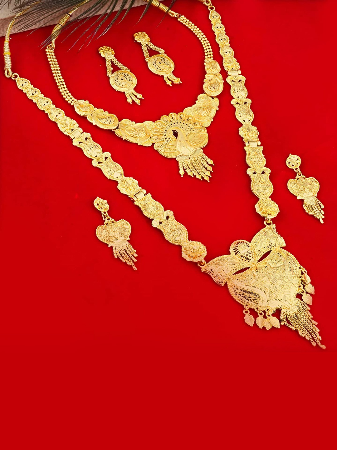 

MANSIYAORANGE Set of 2 Gold-Plated Jewellery Set