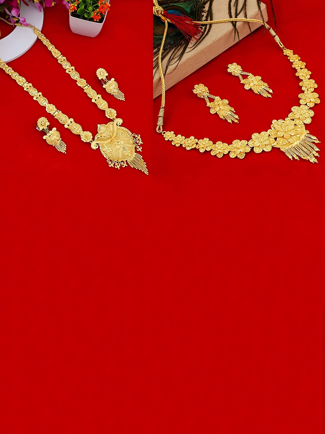 

MANSIYAORANGE Set of 2 Gold-Plated Jewellery Set