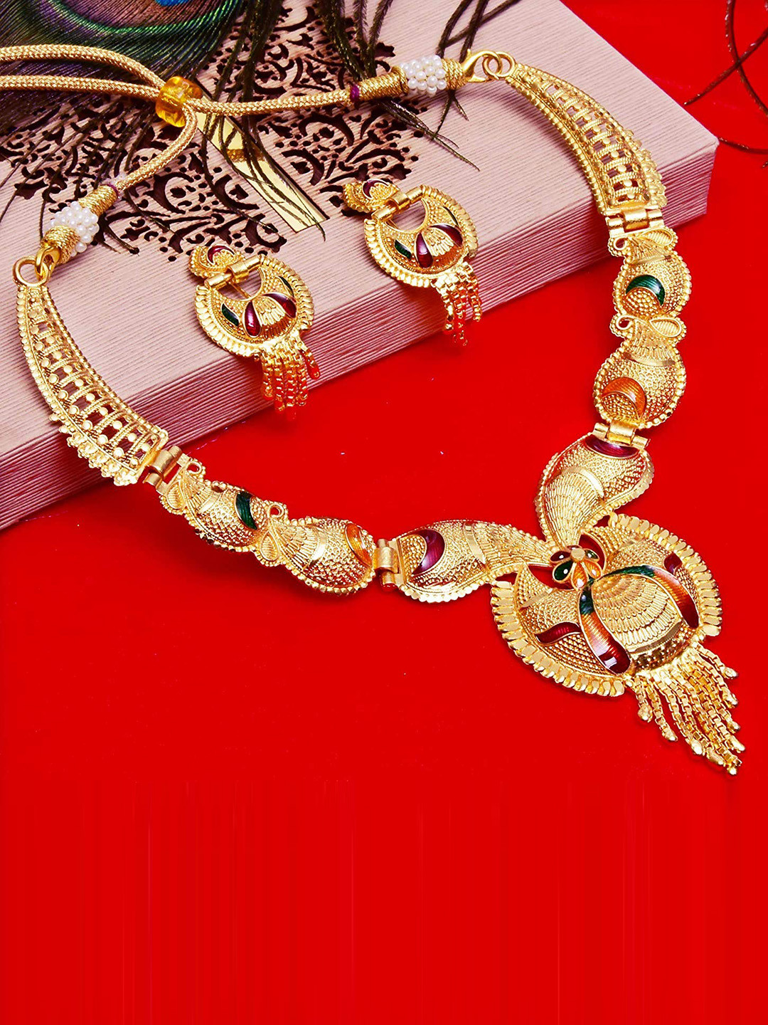 

MANSIYAORANGE Set of 2 Gold-Plated Jewellery Set