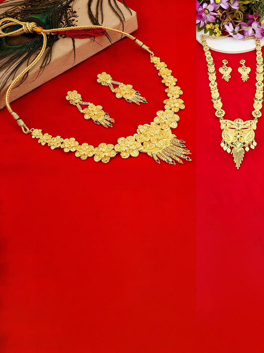 

MANSIYAORANGE Set of 2 Gold-Plated Jewellery Set