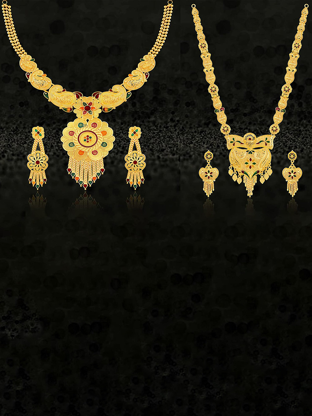 

MANSIYAORANGE Set of 2 Gold-Plated Multi Jewellery Set