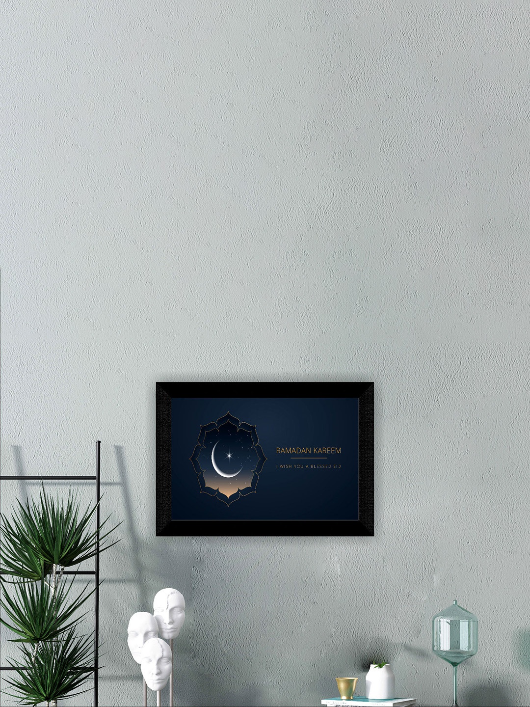 

SAF Navy Blue & White Religious Printed Framed Wall Art