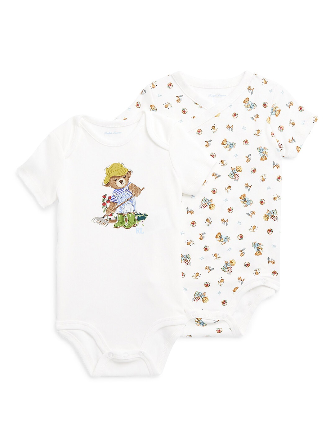 

Polo Ralph Lauren Infant Boys Pack 2 Teddy Bear Printed Bodysuit, Cream