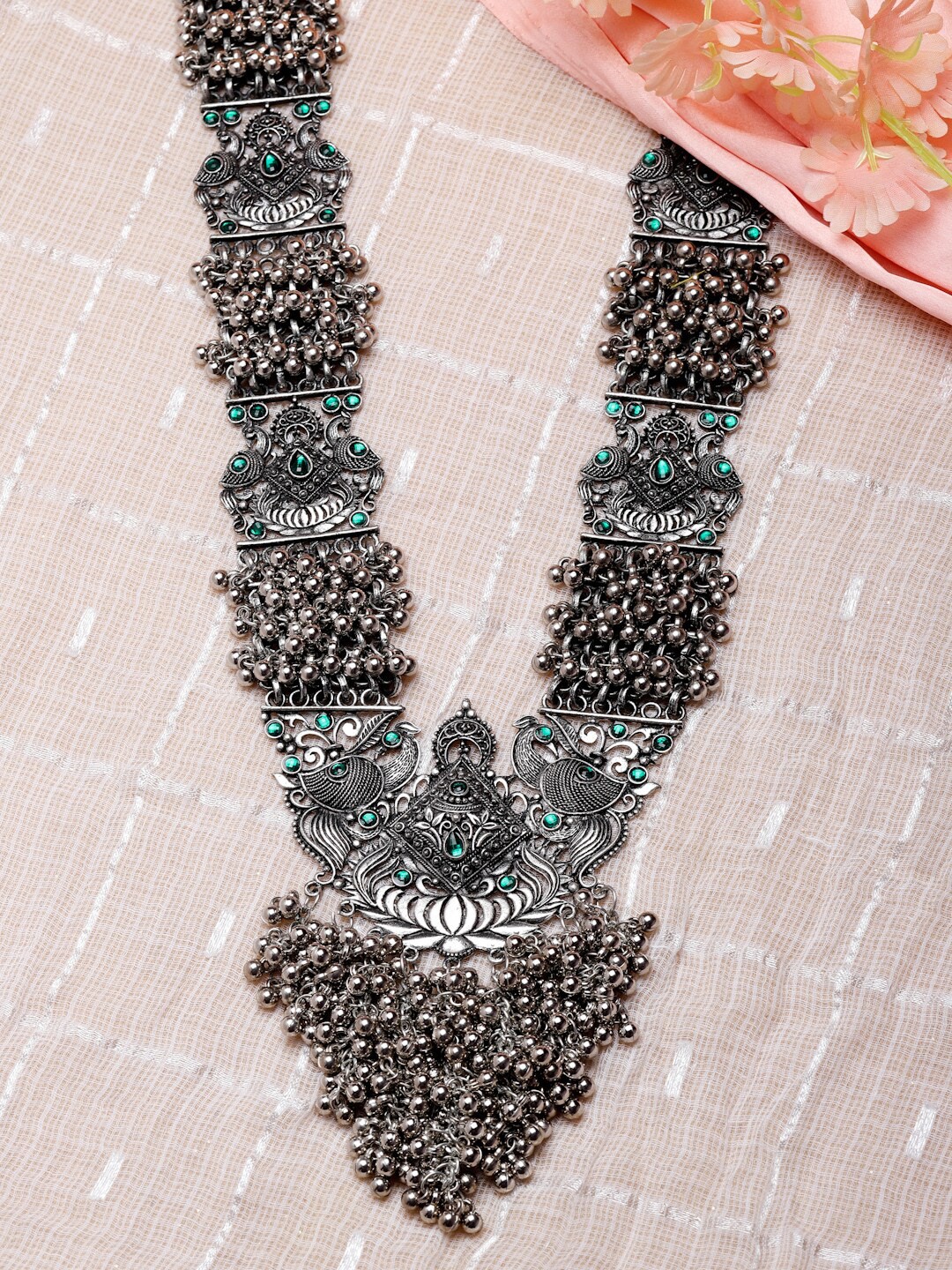 

Moedbuille Brass Silver-Plated Temple Necklace