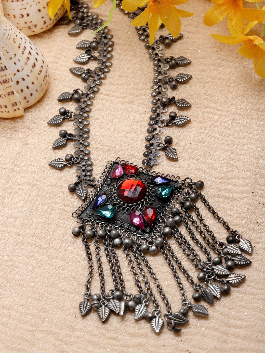 

Moedbuille Brass Silver-Plated Necklace