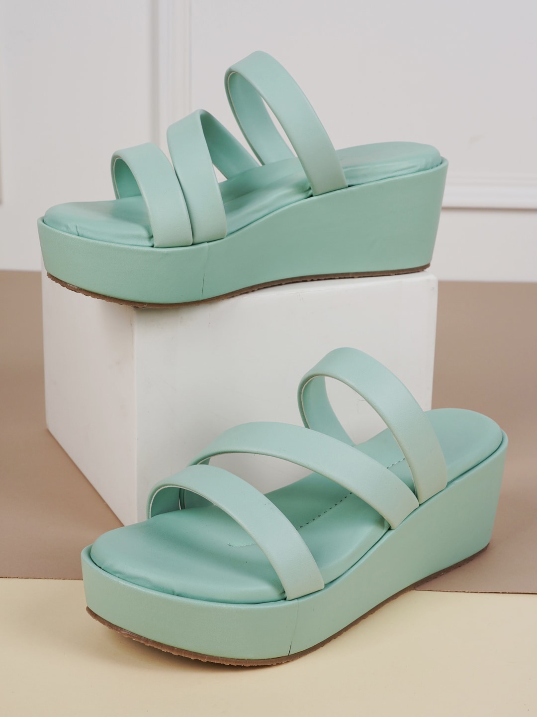 

SAPATOS Strappy Wedge Heels, Sea green