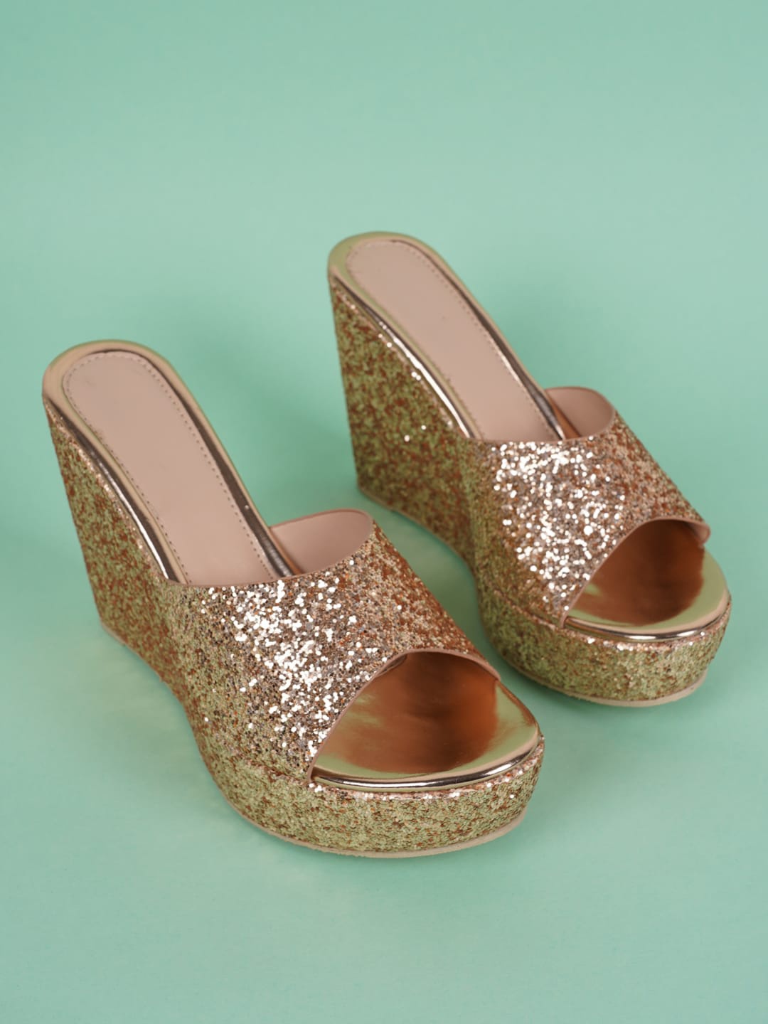 

SAPATOS Embellished Wedge Heels, Gold