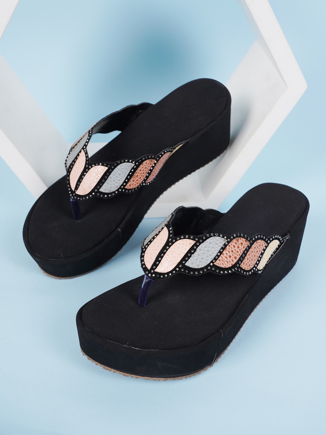 

SAPATOS Embellished Wedge Heels, Black