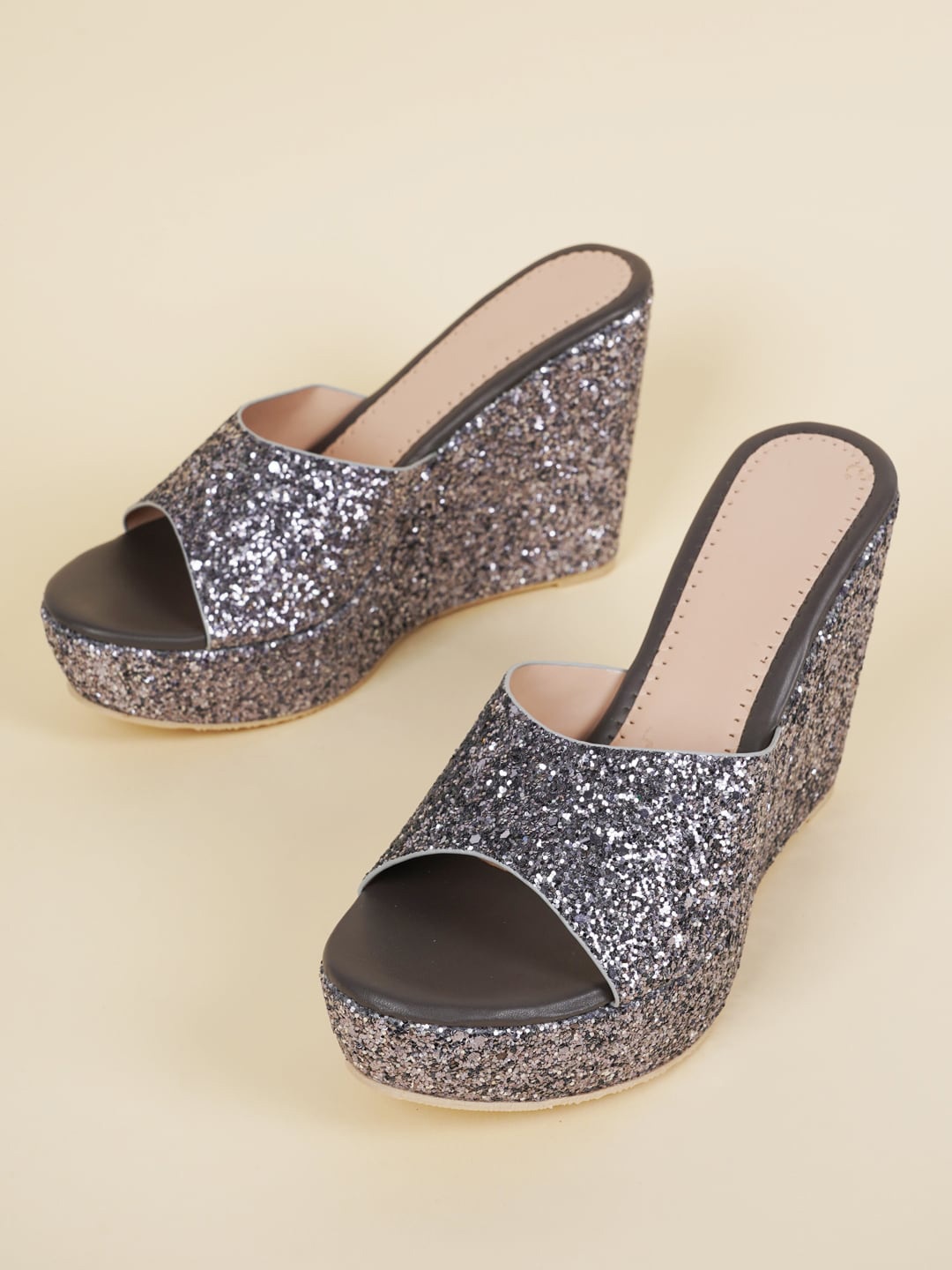 

SAPATOS Embellished Wedge Heels, Silver