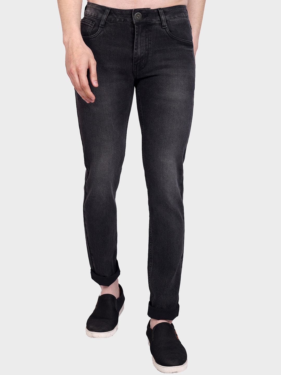 

Harvard Men Black Micheal Clean Look Light Fade Whiskers Slim Fit Stretchable Jeans
