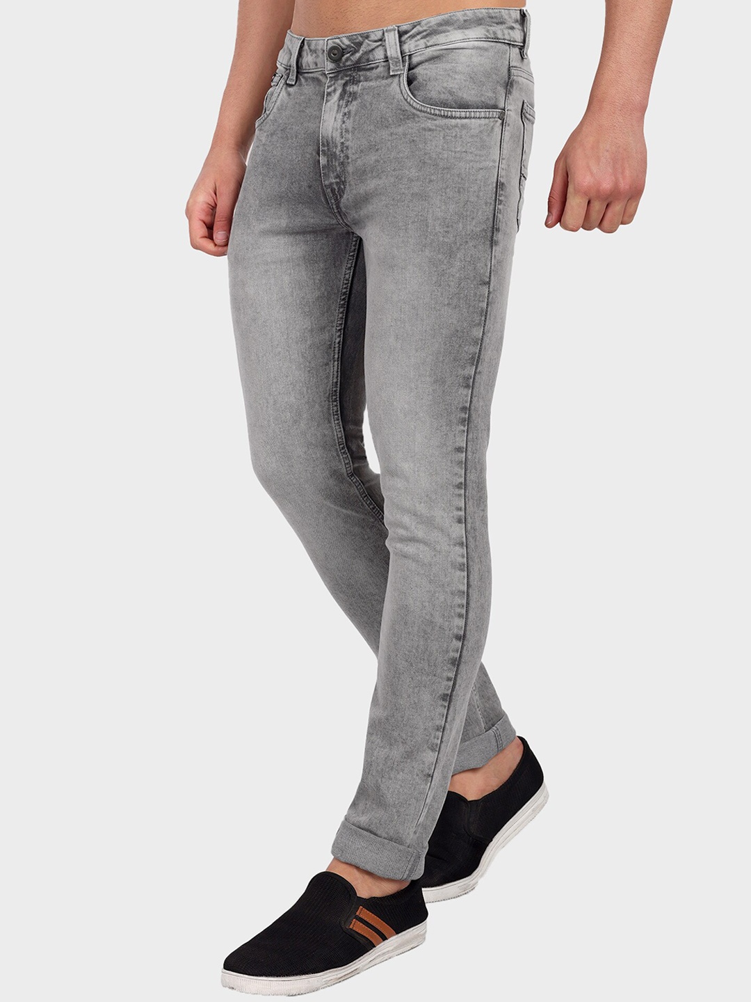 

Harvard Men Grey Mid-Rise Micheal Slim Fit Heavy Fade Stretchable Jeans