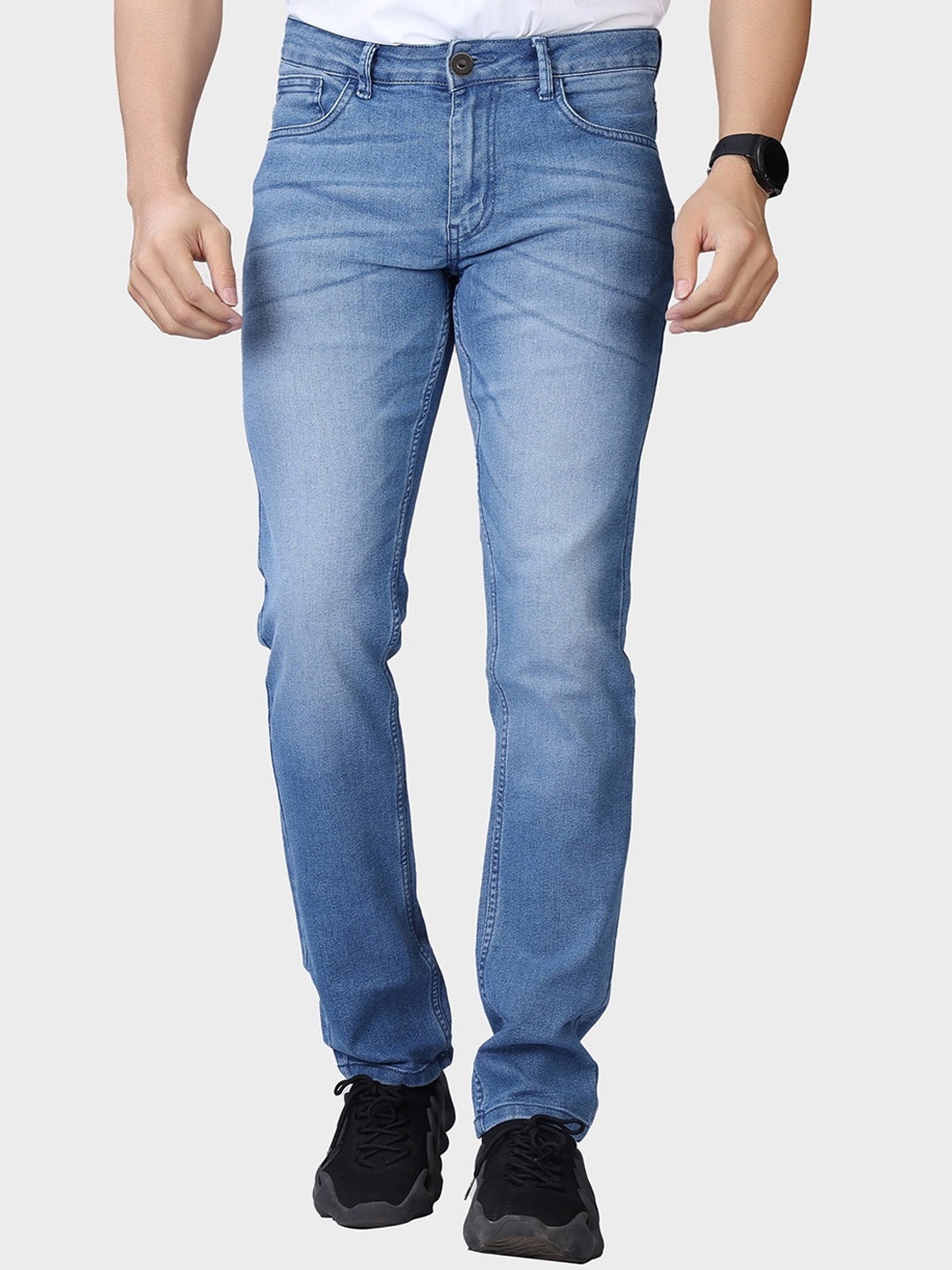 

Harvard Men Blue Clean Look Light Fade Whiskers Slim Fit Stretchable Jeans