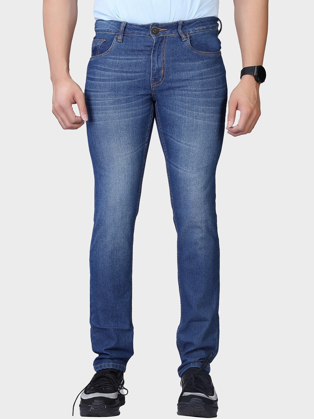 

Harvard Men Navy Blue Micheal Slim Fit Heavy Fade Stretchable Jeans